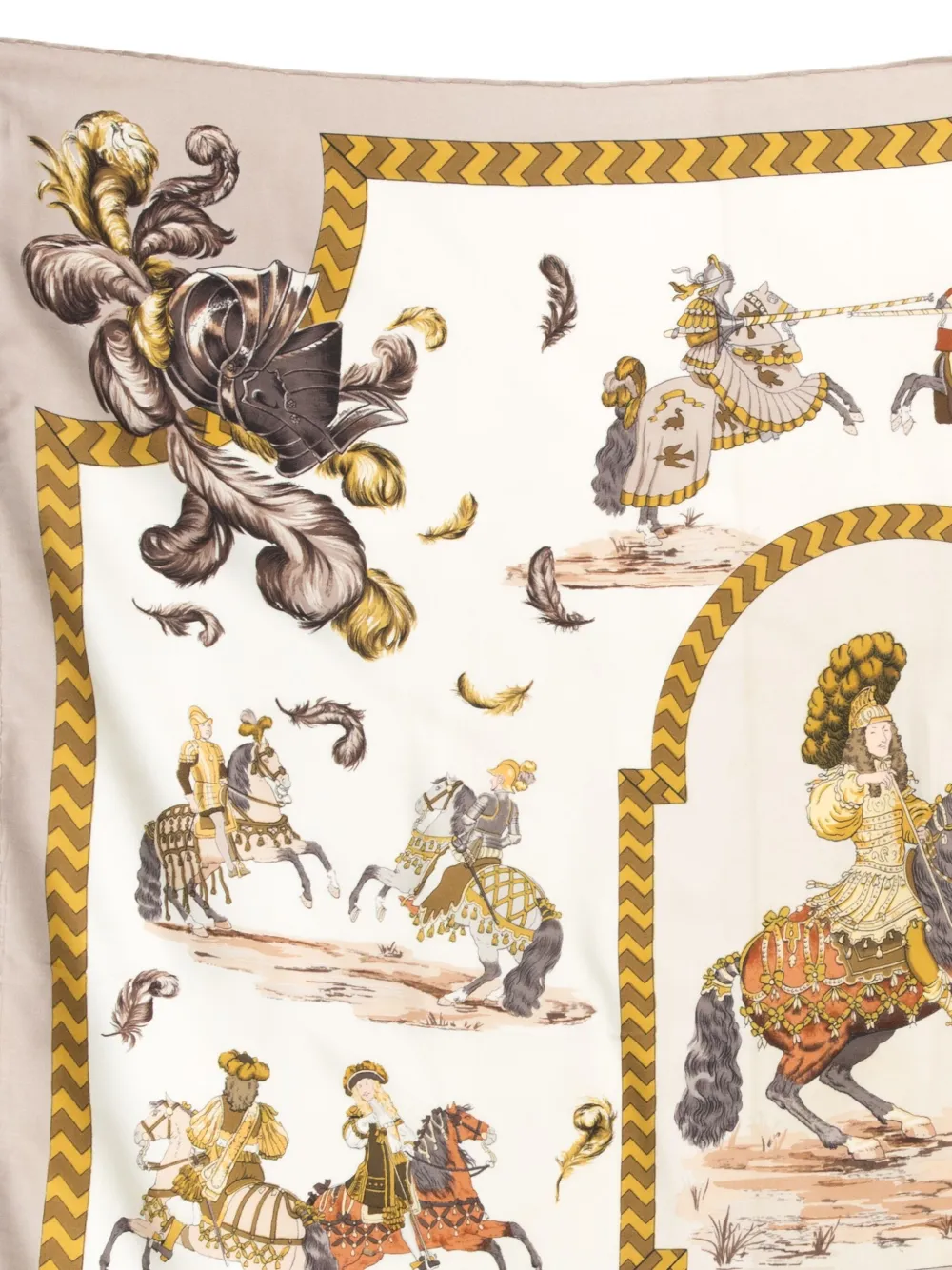Pre-owned Hermes 1960s Tournois Et Carrousels Silk Scarf