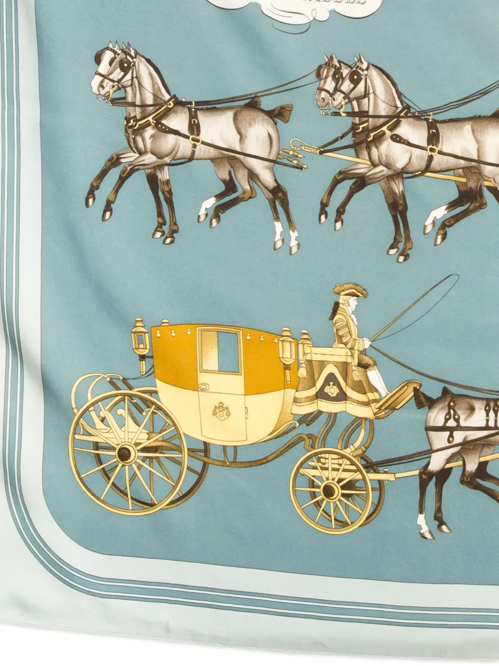 Pre-owned Hermes 1976 Coach And Saddle Scarf
