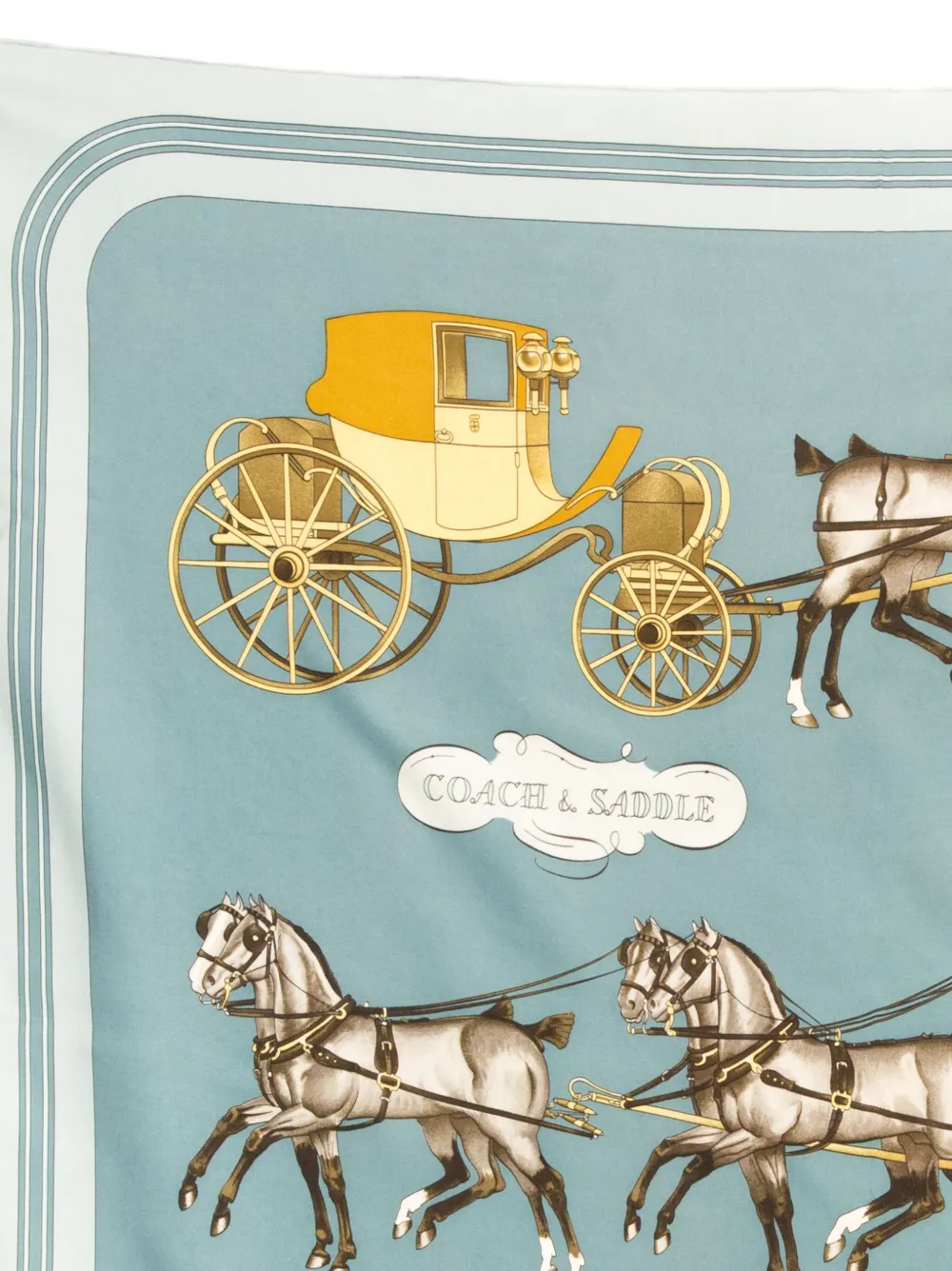 Pre-owned Hermes 1976 Coach And Saddle Scarf