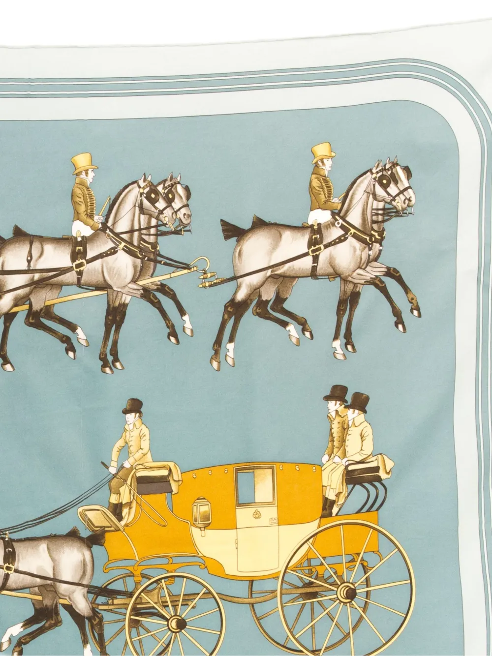 Pre-owned Hermes 1976 Coach And Saddle Scarf
