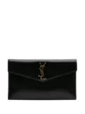 Saint Laurent Pre-Owned 2020 Smooth Shiny Calfskin Monogram Uptown Pouch clutch bag - Black