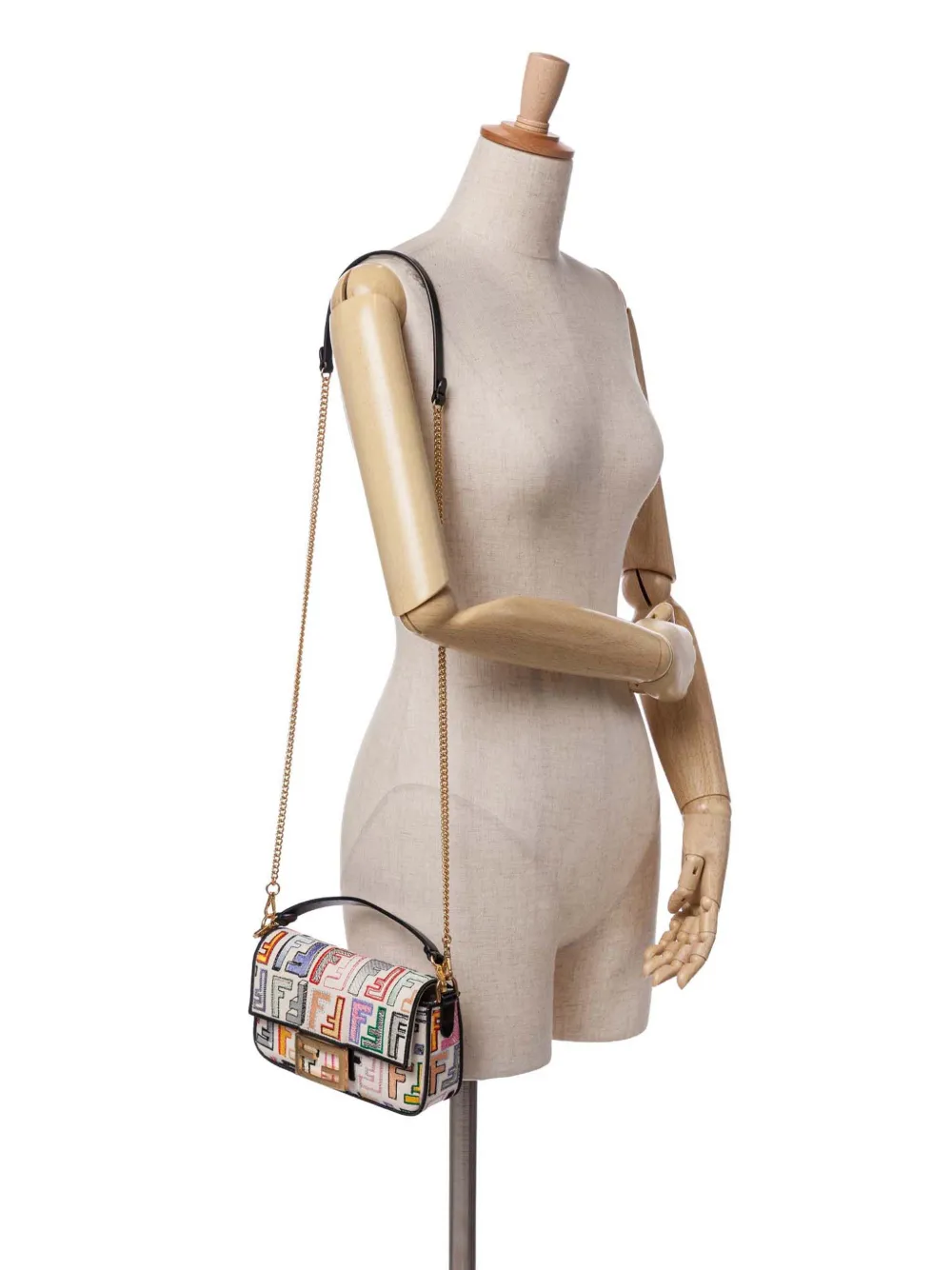 Fendi Pre-Owned 2010-2024 Chinese Valentines Day Mini Zucca Embroidered Canvas Baguette satchel | Pre-Owned | Image 2