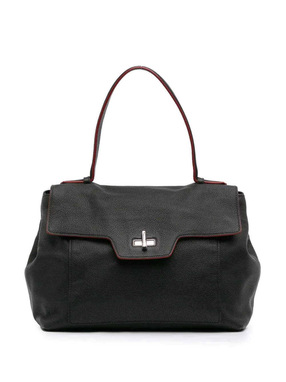 Prada Pre-Owned 2000-2013 Toro Leather Top Handle Flap satchel | Black | Image 1