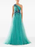 TARIK EDIZ Lucia floral-embellishment maxi dress - Green