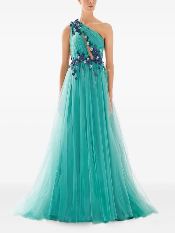 TARIK EDIZ Lucia フローラル マキシドレス