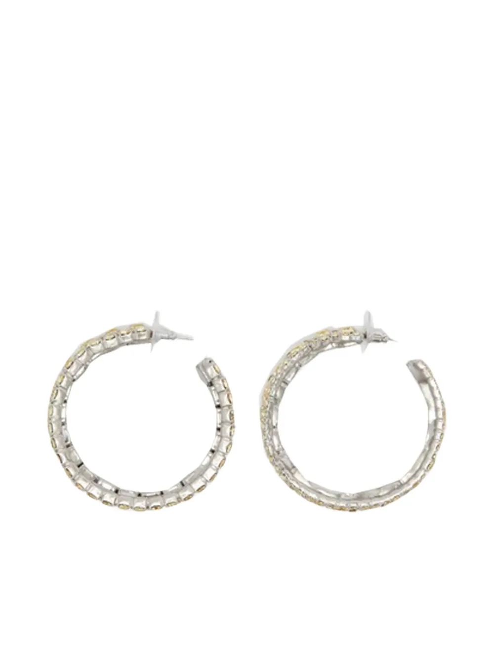 Ermanno Scervino crystal hoop earrings - Argento
