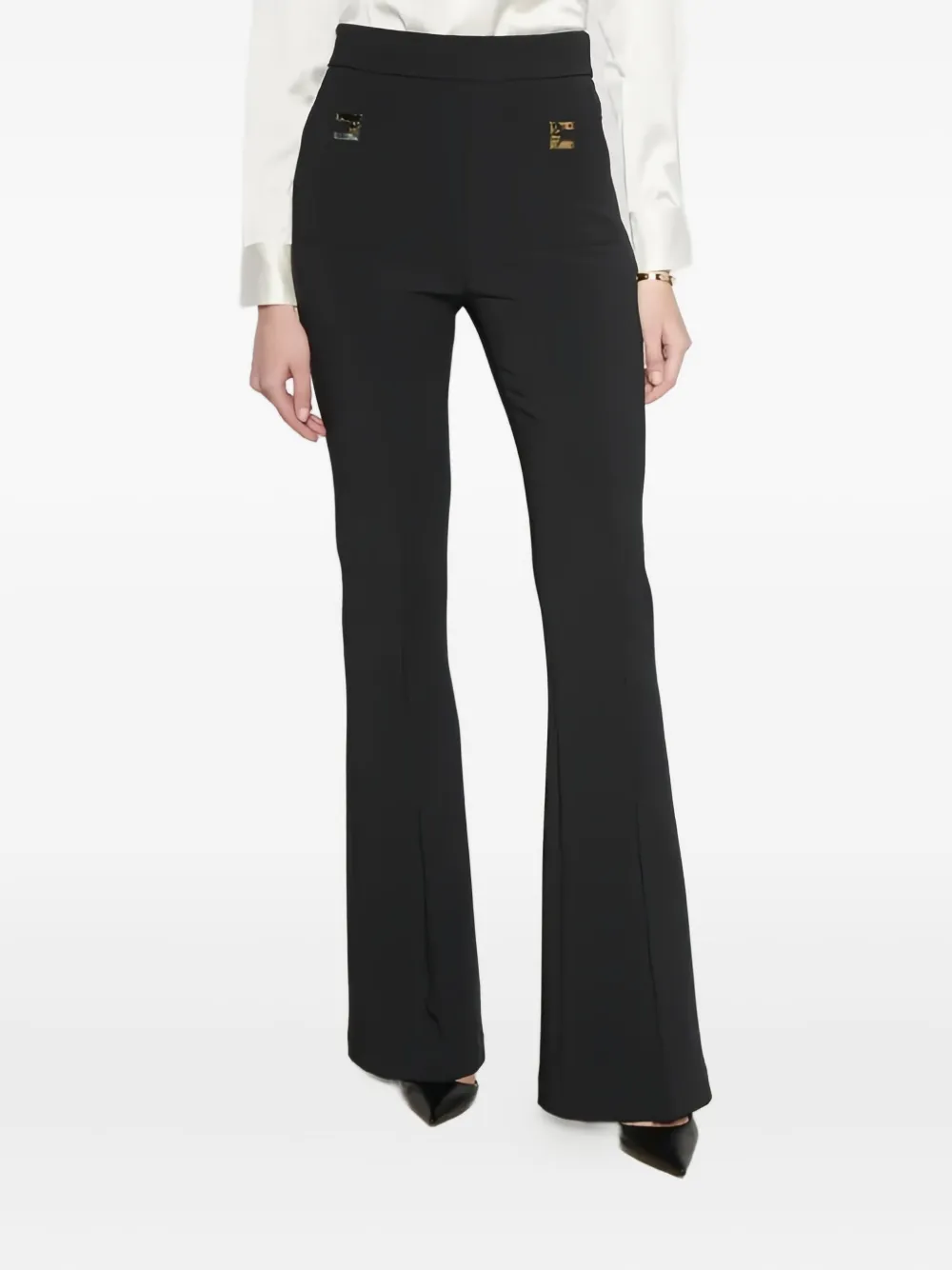 Elisabetta Franchi Broek met logoplakkaat Zwart