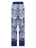 Blugirl rose-print elasticated-waist trousers - Blue