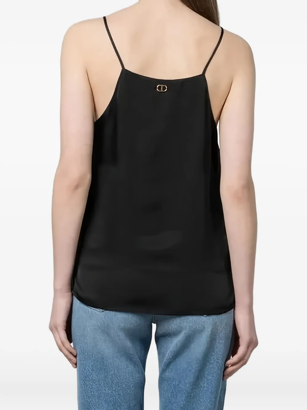 TWINSET Satijnen top Zwart