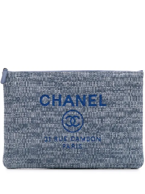 CHANEL Pre-Owned 2018 Large Tweed Deauville O Case clutch bag