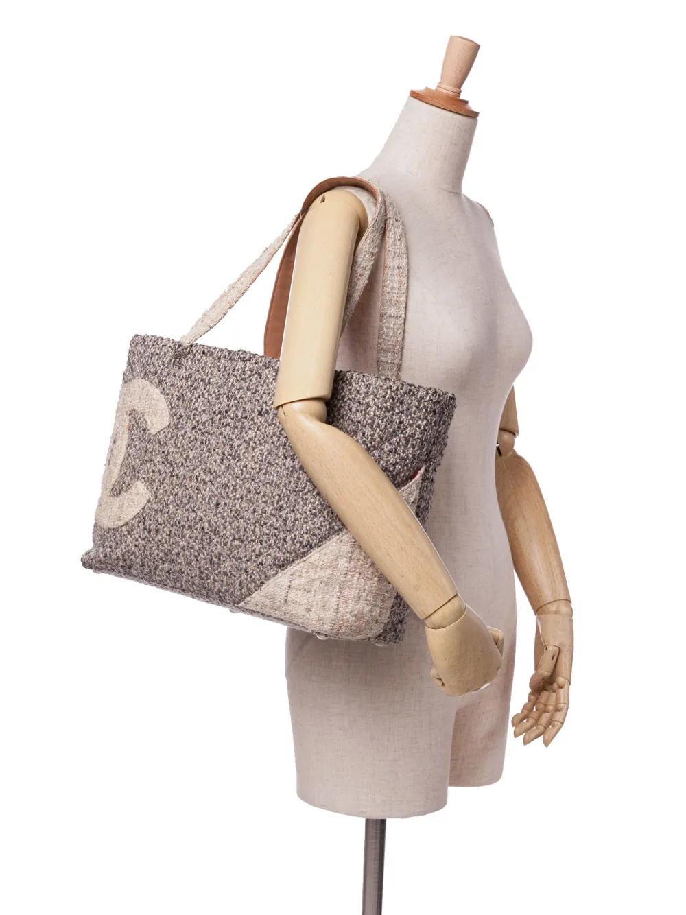 CHANEL Pre-Owned 2004-2005 Large Quilted Tweed Cambon Ligne tote bag | Pre-Owned | Image 2