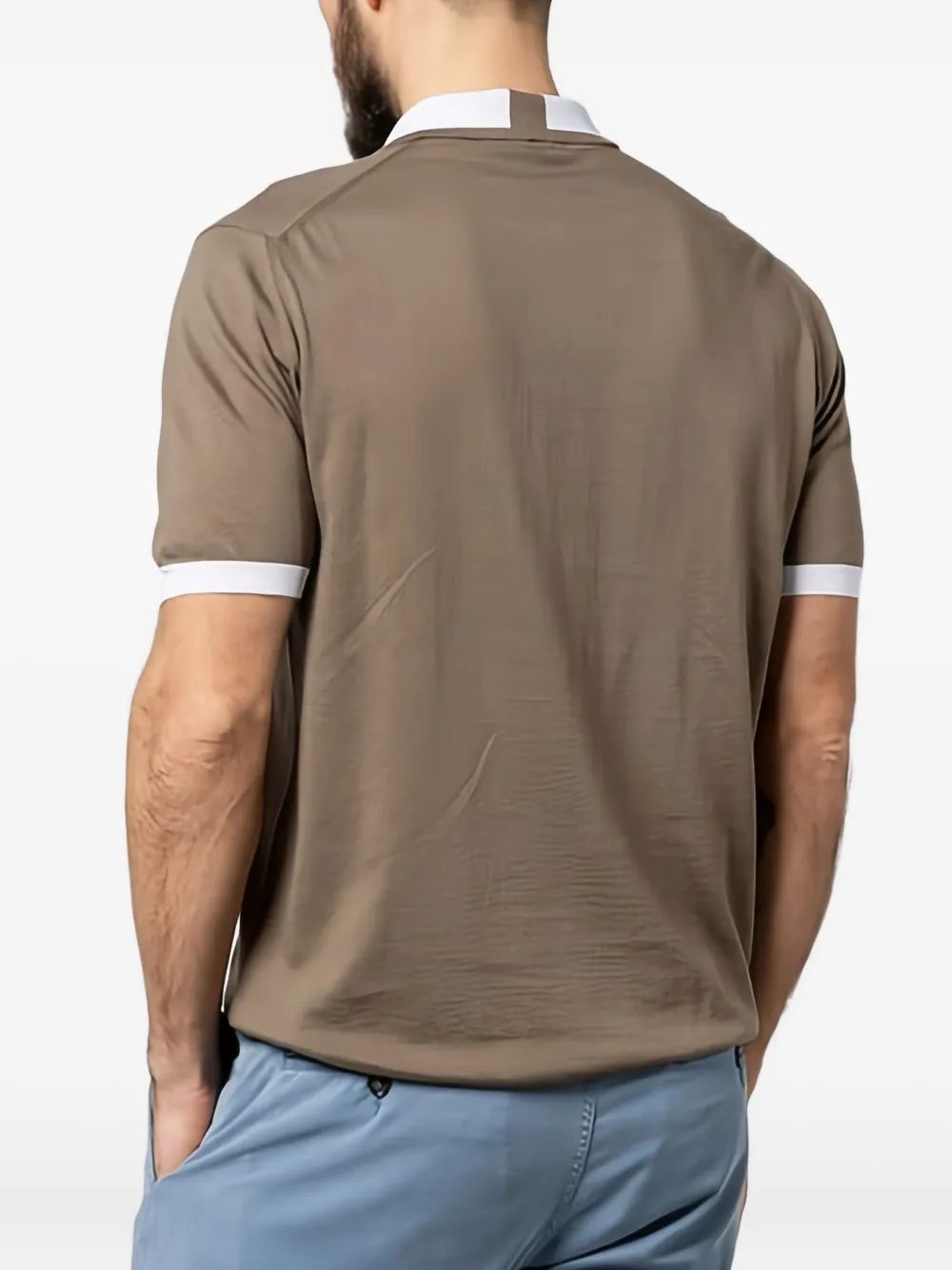 Kiton Poloshirt met rits Bruin