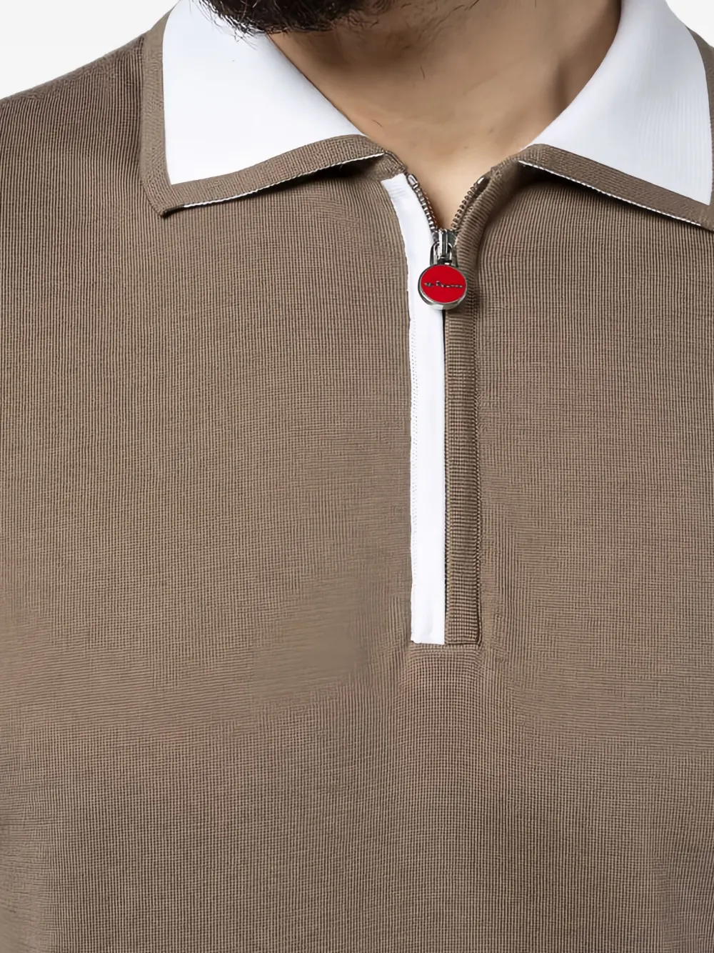 Kiton Poloshirt met rits Bruin