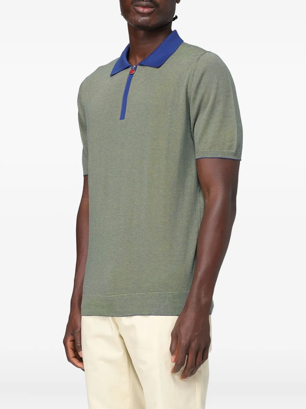 Kiton striped zip-neck polo shirt | Image 2