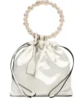 Moschino pearl-embellished tote bag - White