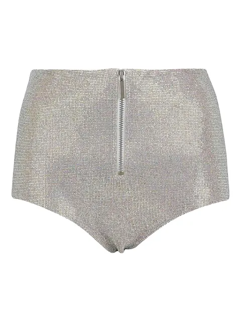 gaia canciani crystal-embellished zip shorts