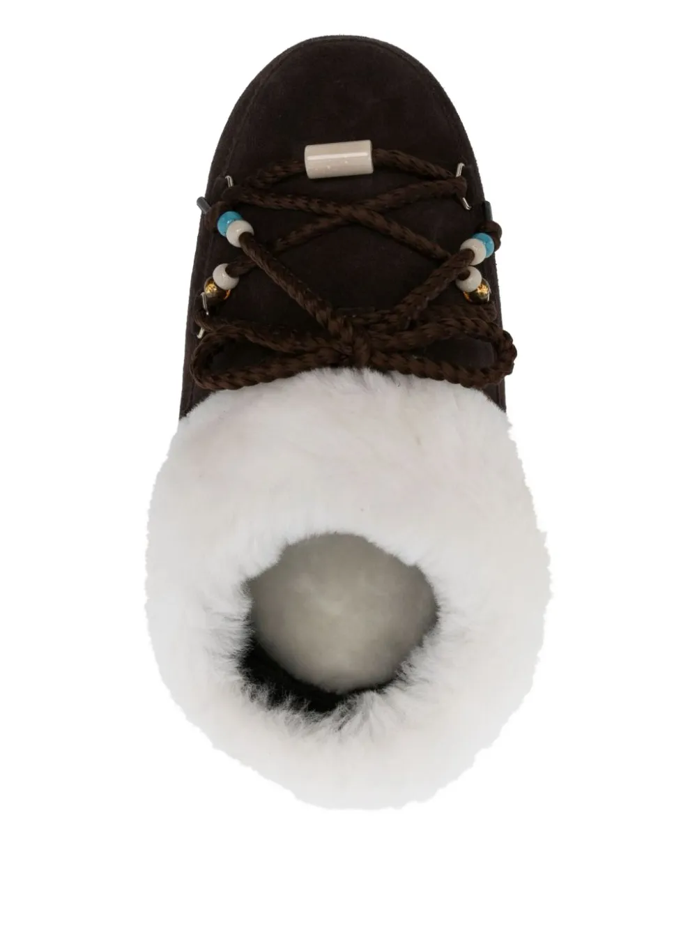 Moon Boot Evx Beaded Shearling Mules In Brown