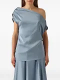 GIADA CURTI draped one-shoulder top - Blue