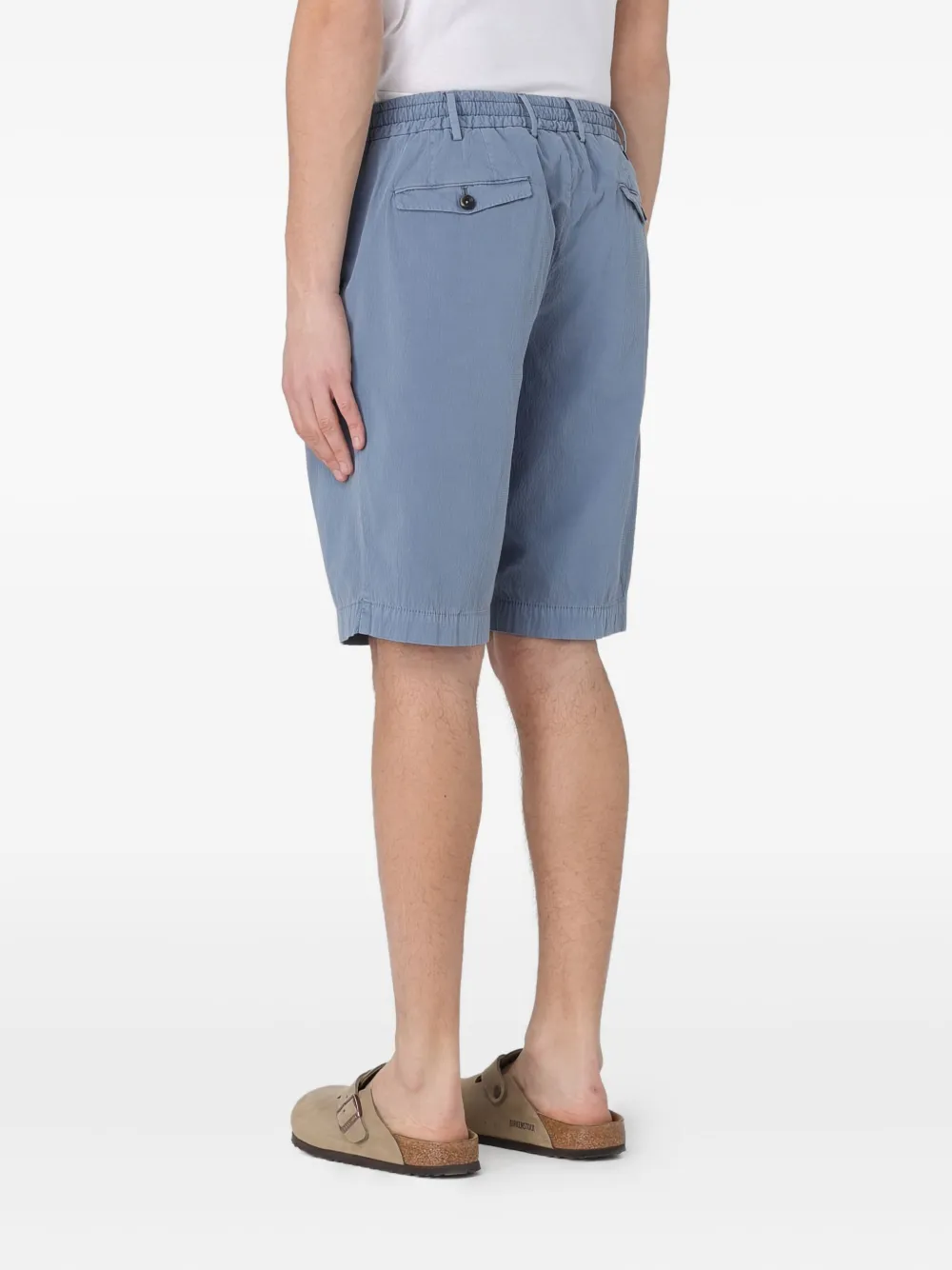 PT Torino pleated cotton shorts Blauw