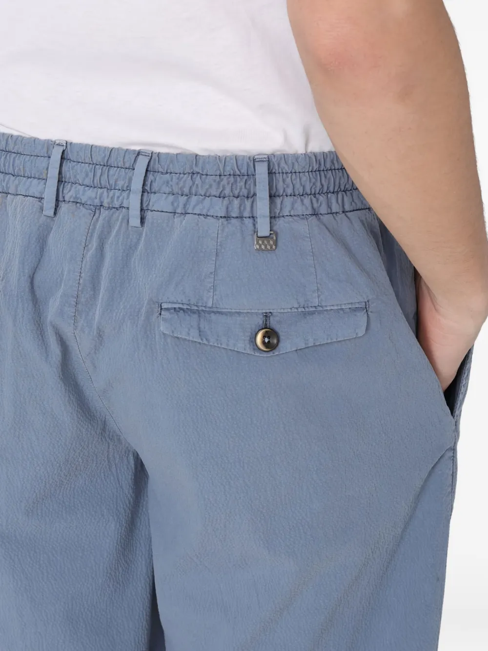 PT Torino pleated cotton shorts Blauw