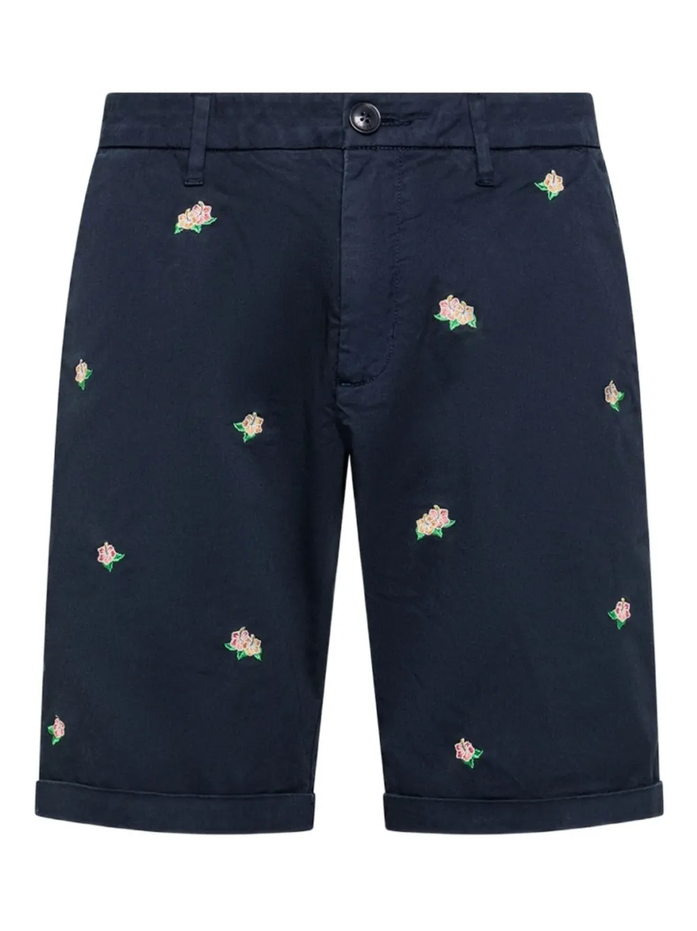 Sun68 Chino shorts met geborduurde bloemen Blauw