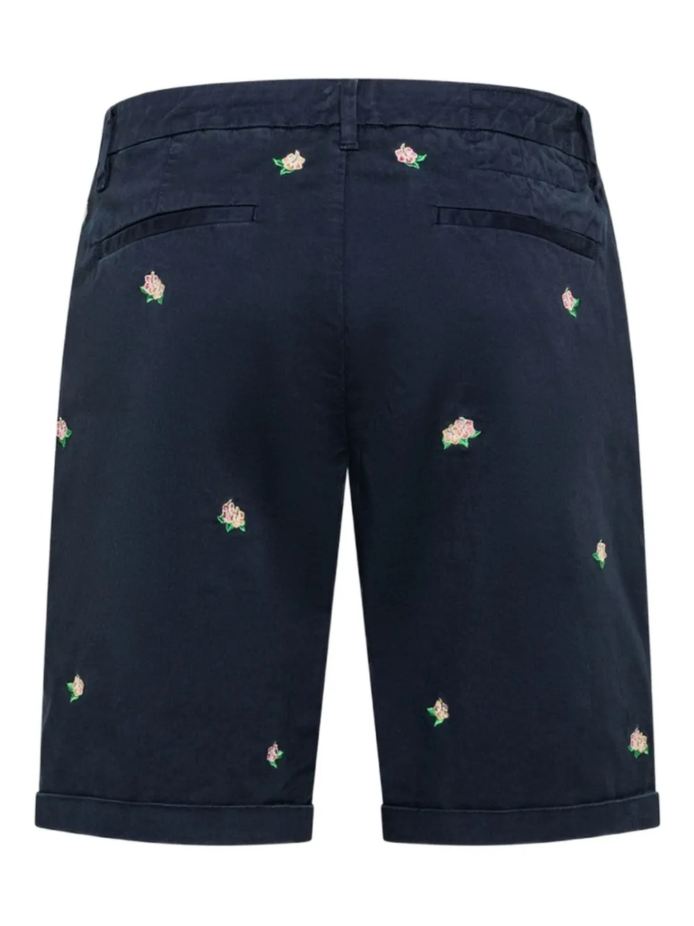 Sun68 Chino shorts met geborduurde bloemen Blauw