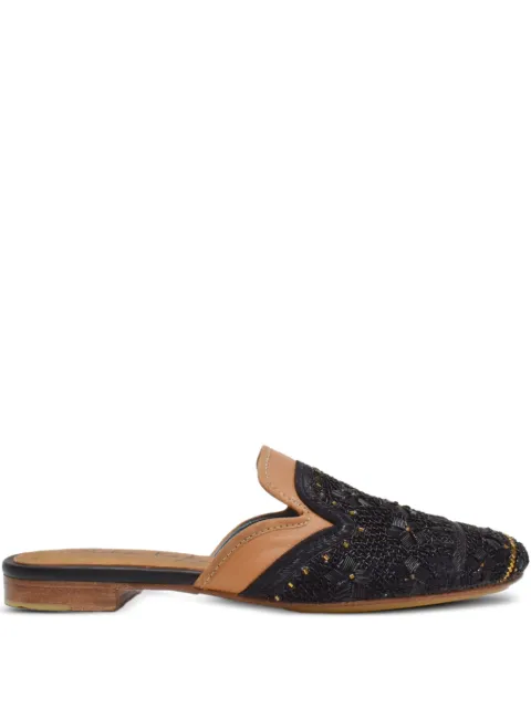 Meher Kakalia beaded leather mules