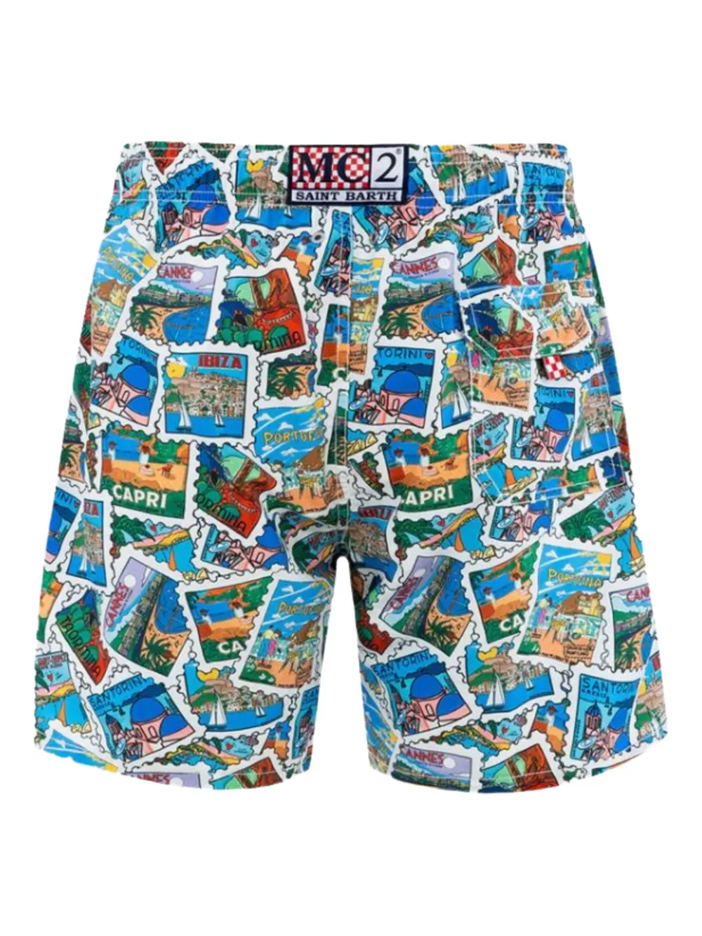 MC2 Saint Barth postage-print swim shorts Blauw