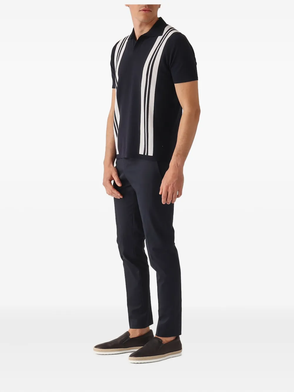 Della Ciana stripe-panel polo shirt | Image 2