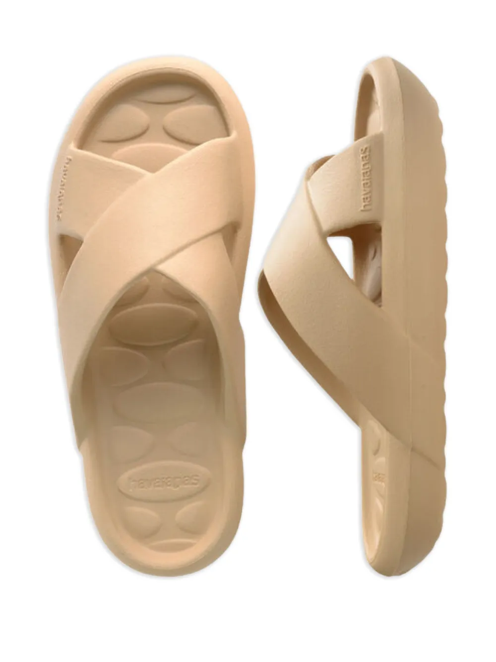 Havaianas Sandalen met gekruiste bandjes Beige