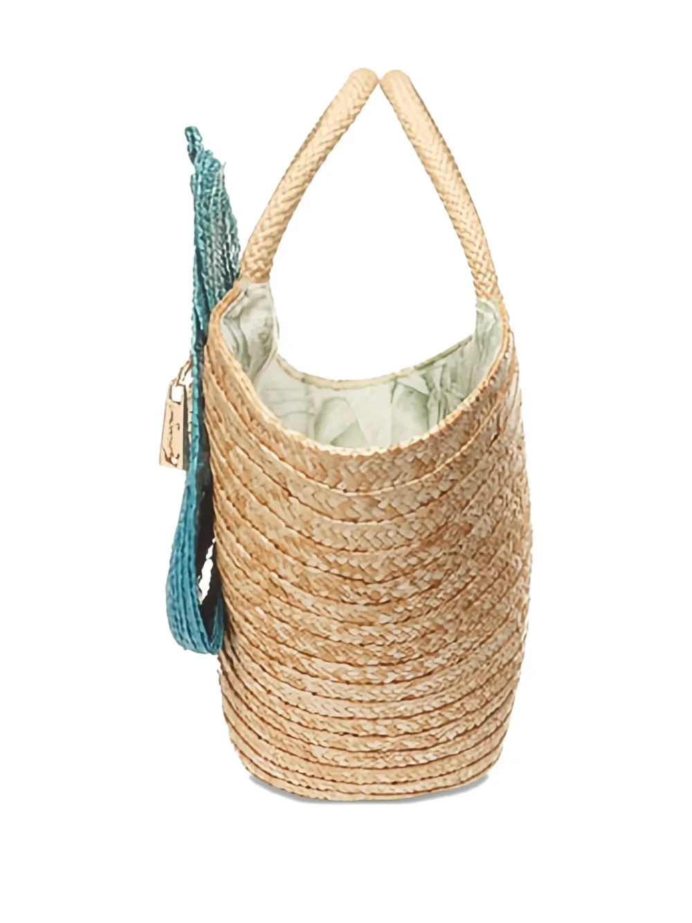 la milanesa owl-face straw shoulder bag Beige