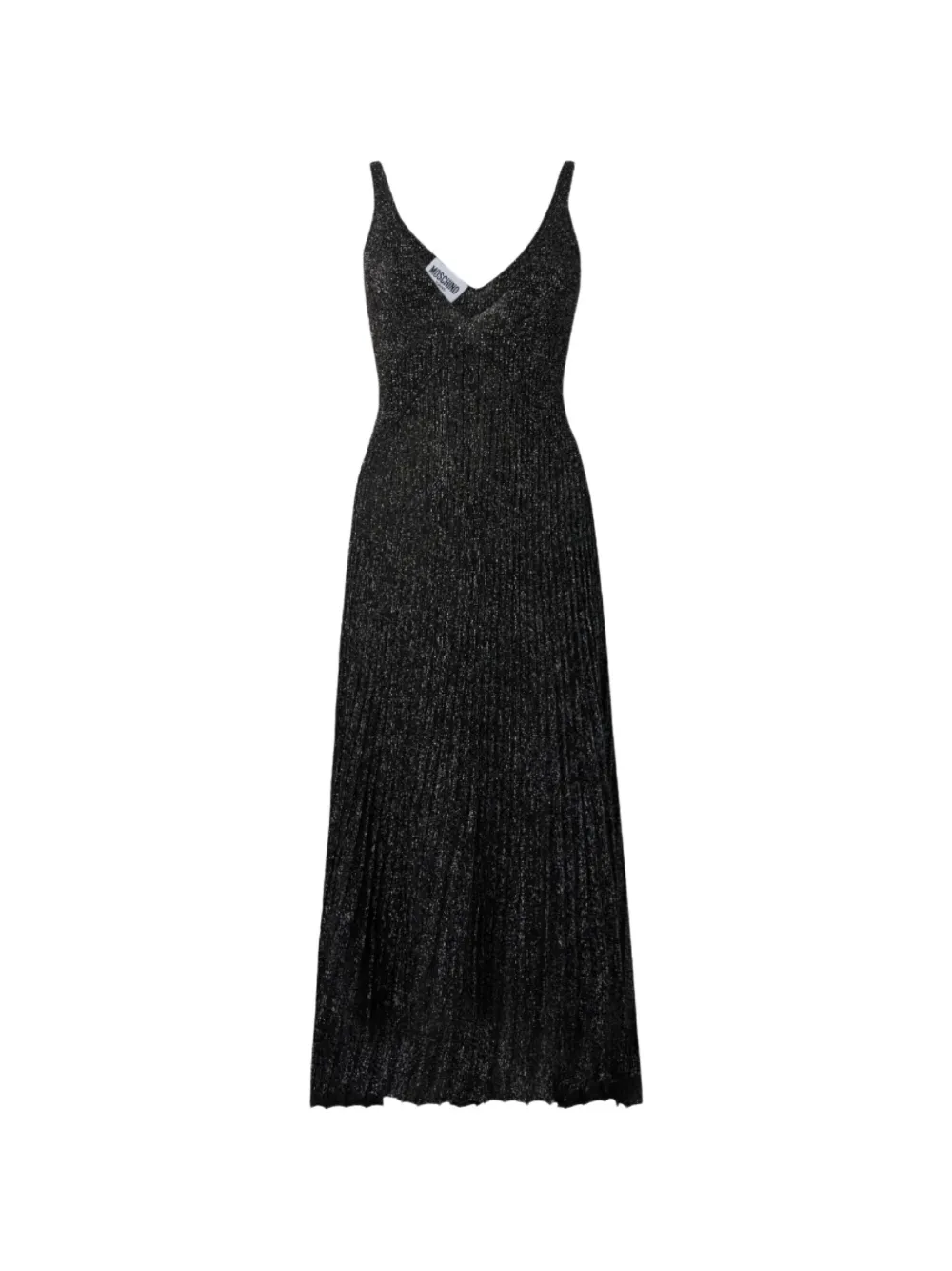 MOSCHINO JEANS V-neck pleated dress - Nero