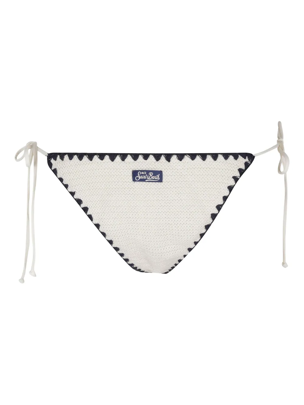 Mc2 Saint Barth Marielle Crochet-knit Bikini Bottom In White