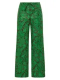 MALIPARMI drawstring floral cuffed trousers - Green