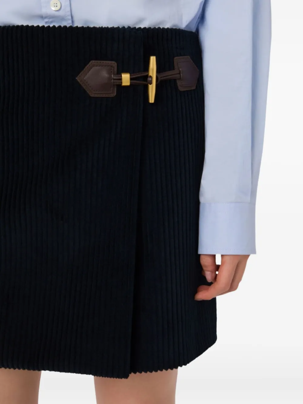 Moschino Buckle-wrap Mini Skirt In Blue