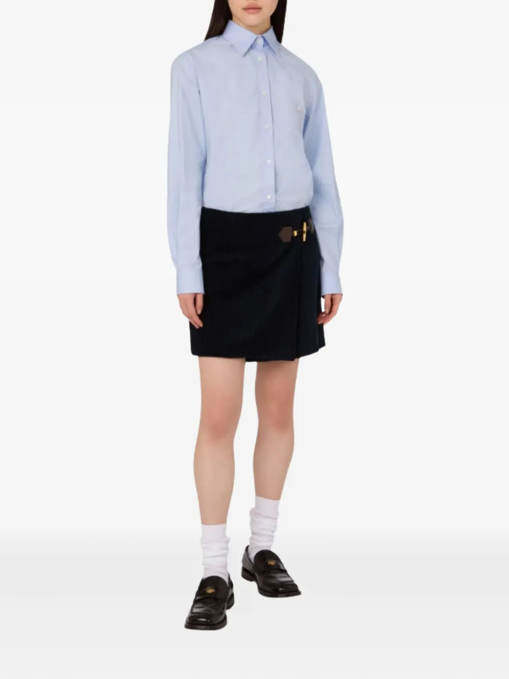 Moschino buckle-wrap mini skirt - Blauw