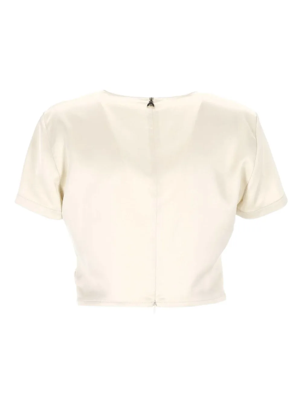 Patrizia Pepe twist-front satin top Beige