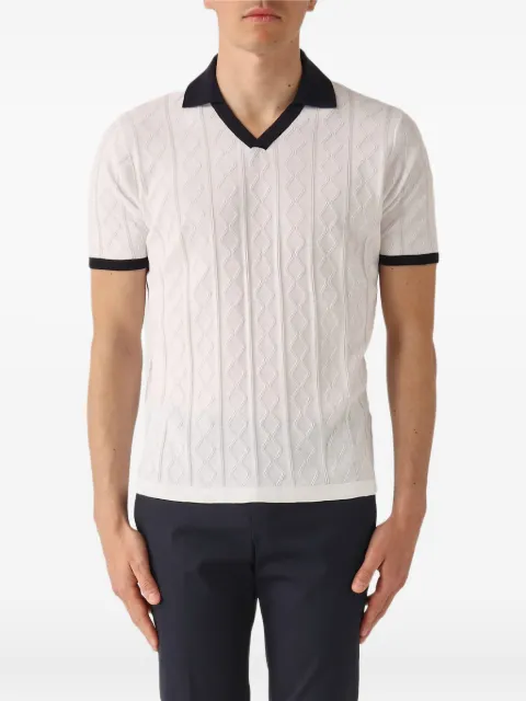 Della Ciana cable-knit V-neck polo shirt