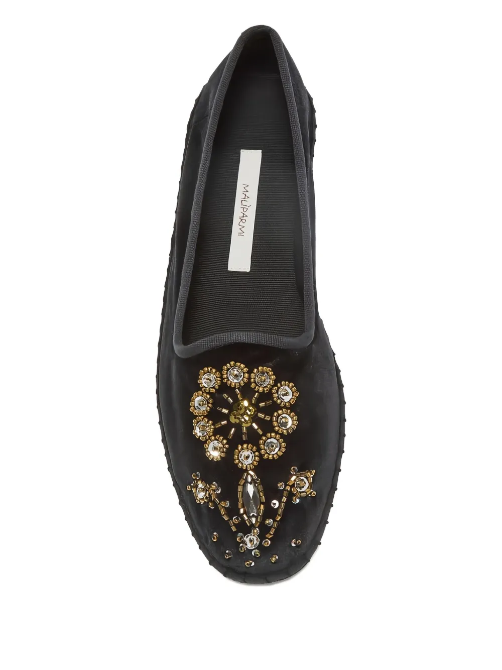 MALIPARMI bead-embellished ballet flats Black