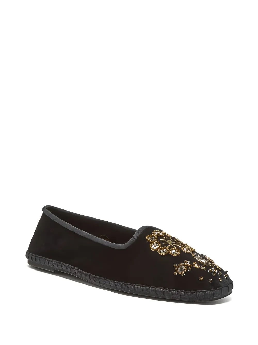MALIPARMI bead-embellished ballet flats Black