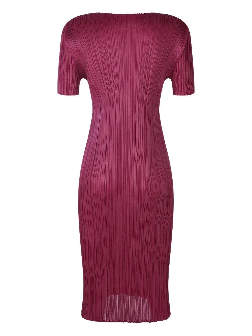 Pleats Please Issey Miyake Geplooide midi-jurk Rood