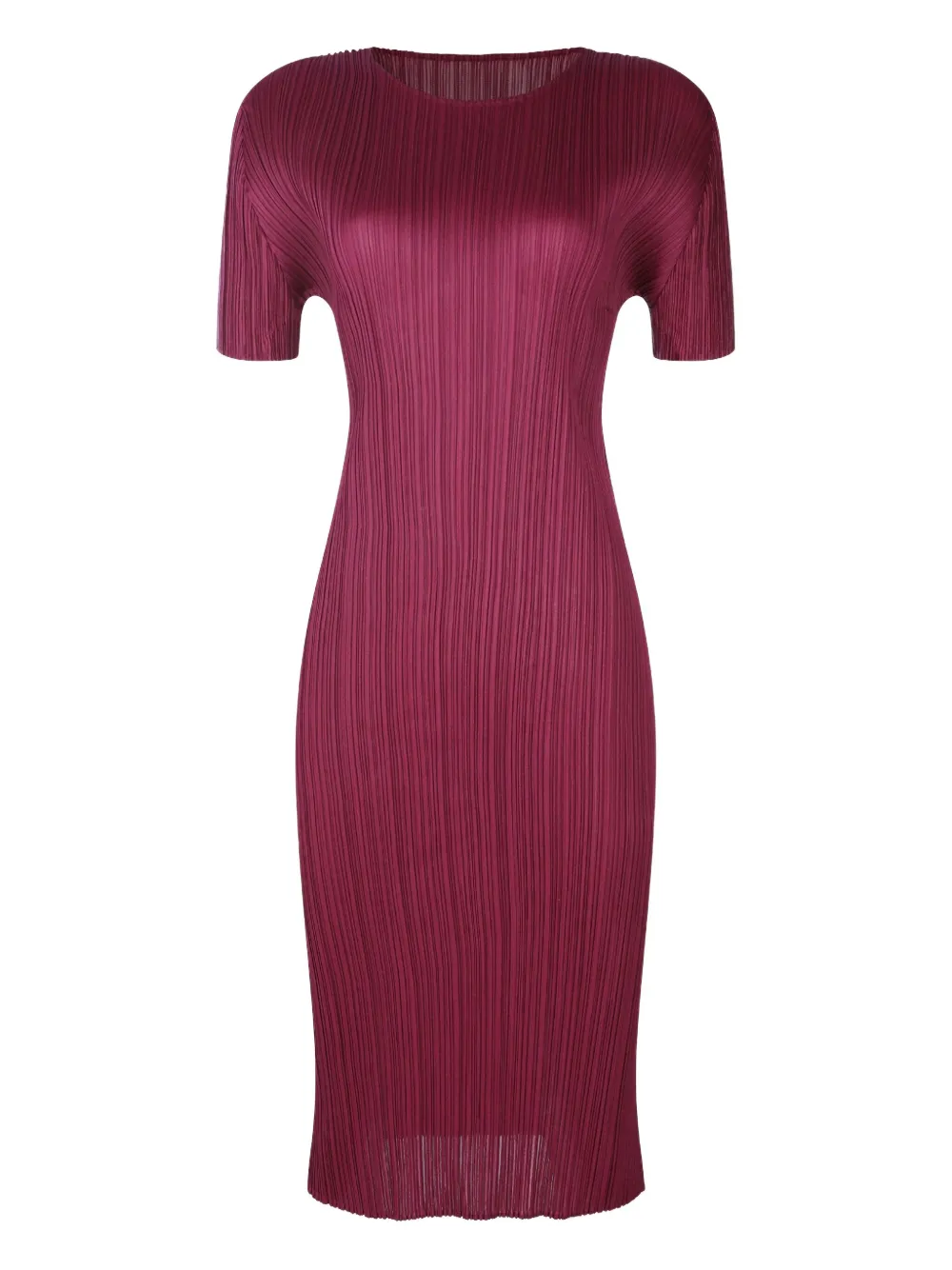 Pleats Please Issey Miyake Geplooide midi-jurk Rood