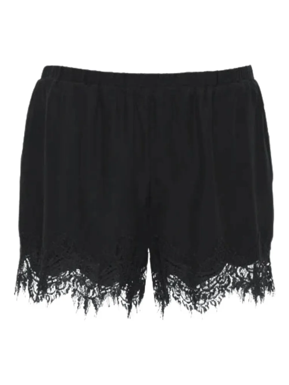 Gold Hawk Lace-trim Shorts In Black