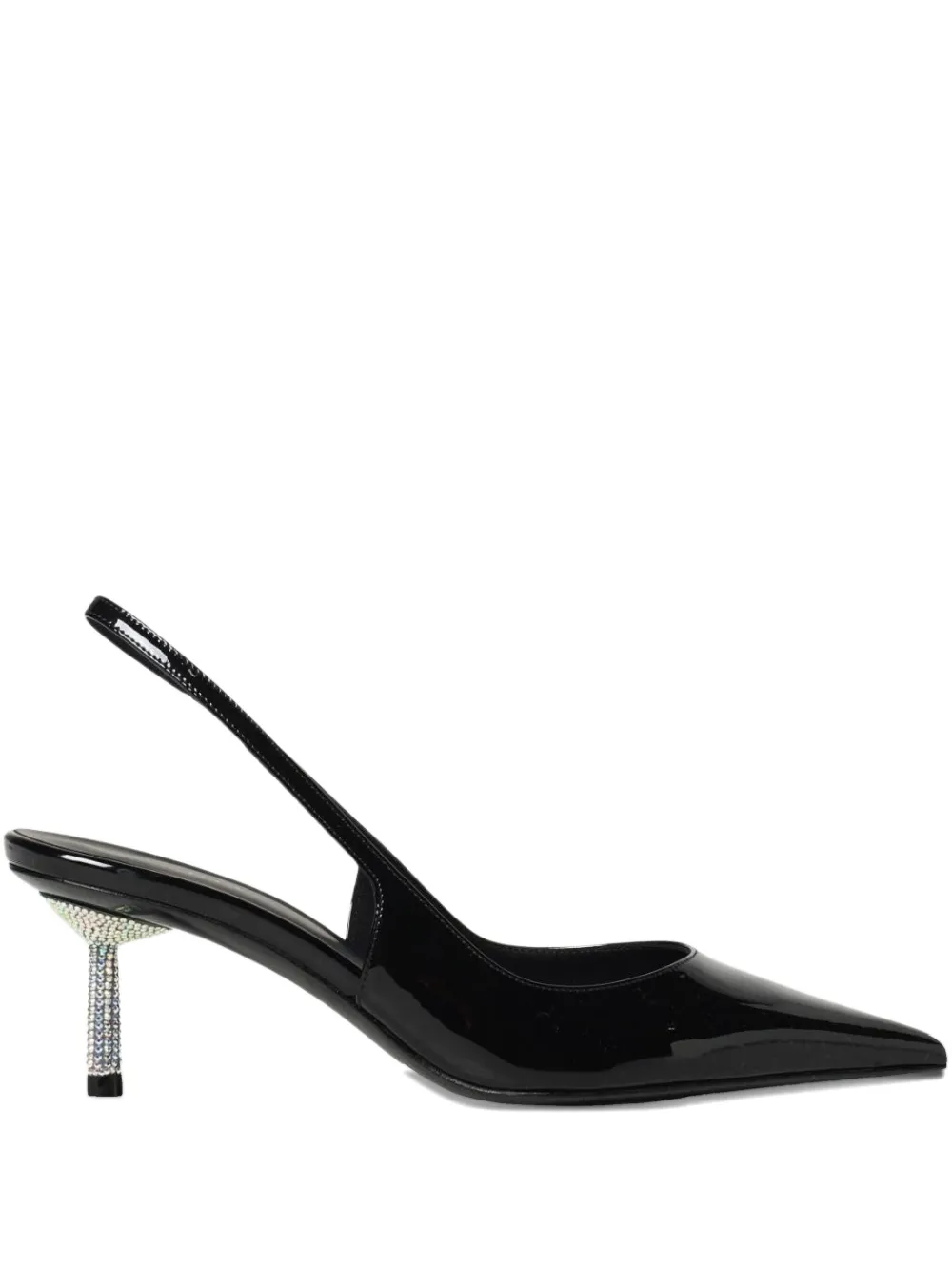 Le Silla crystal-embellished slingback pumps Black