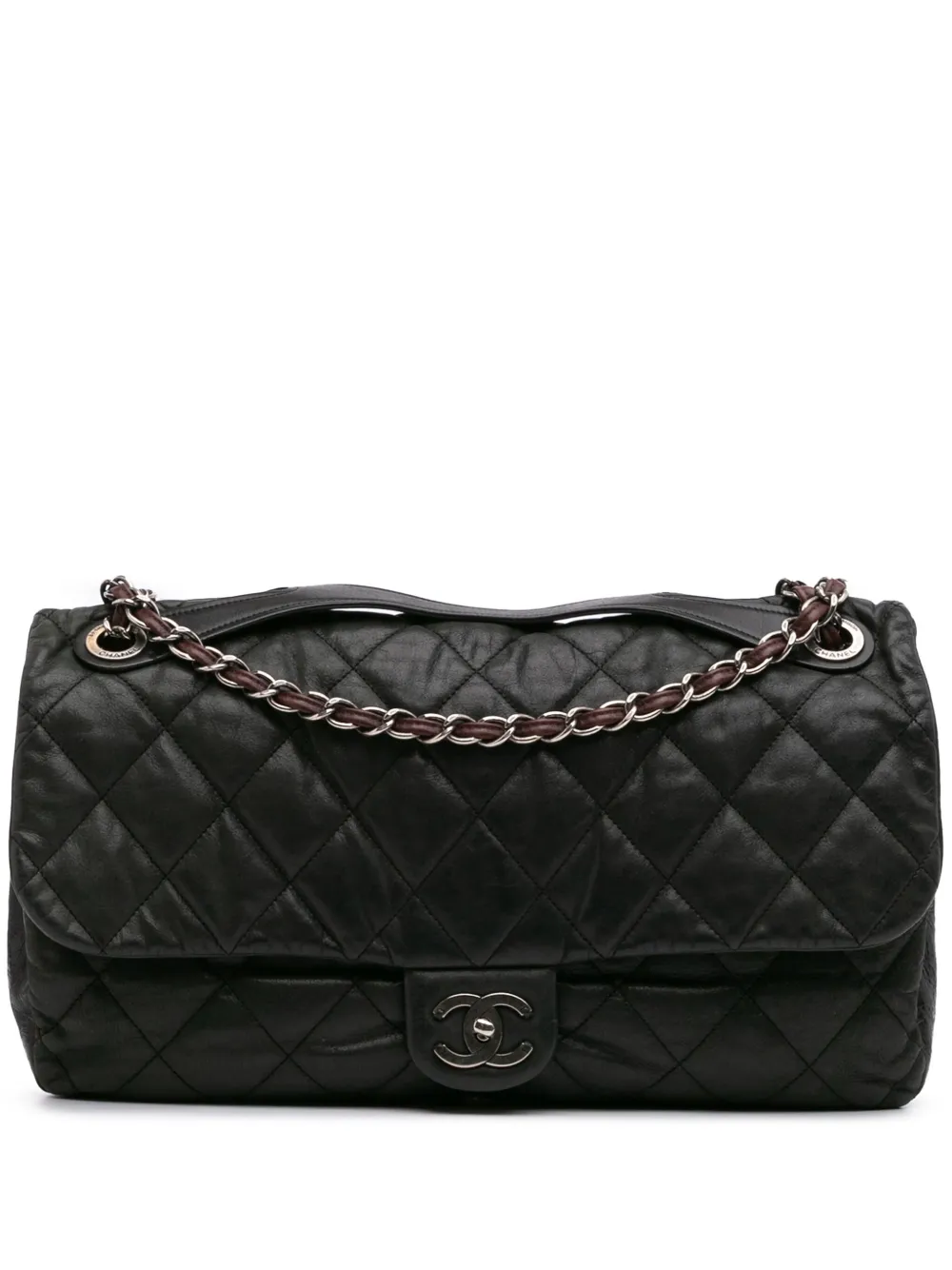 CHANEL Pre-Owned 2010-2011 Jumbo Iridescent Calfskin In The Mix Flap satchel | Red | Image 1