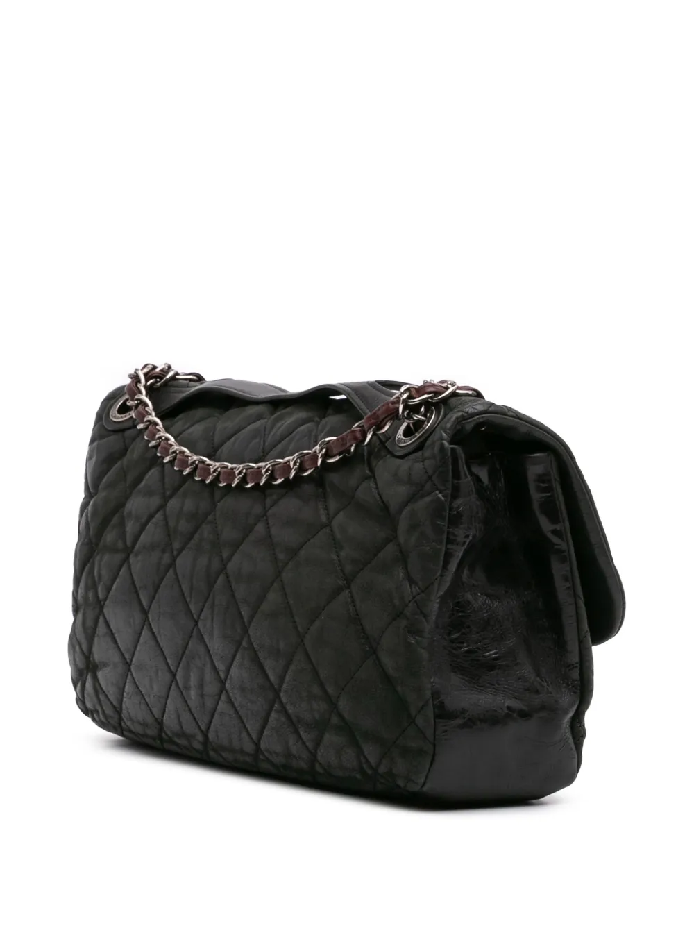 Pre-owned Chanel 2010-2011 Jumbo Iridescent Calfskin In The Mix Flap Satchel
