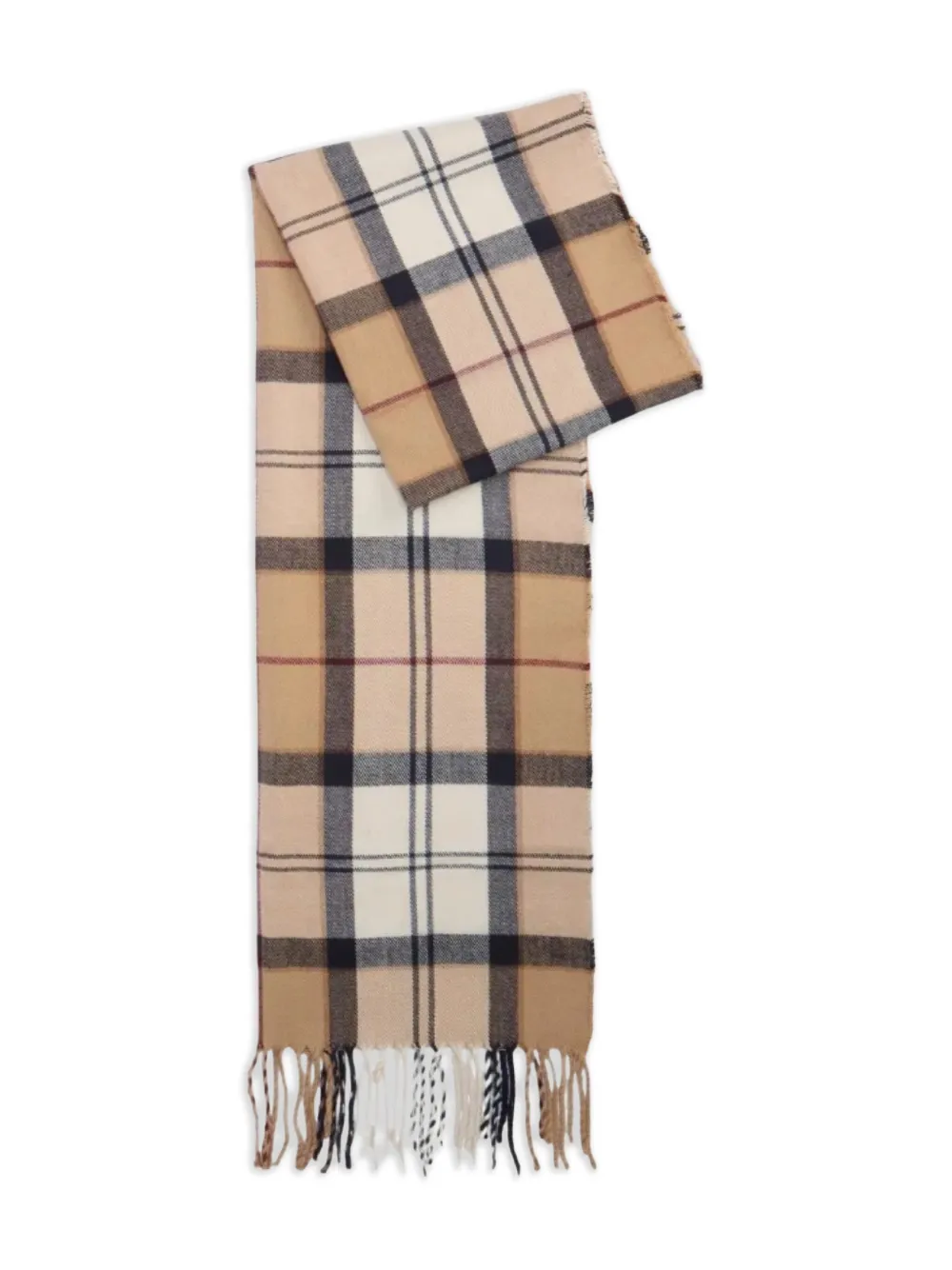 Barbour Geruite sjaal set met franje - Bruin