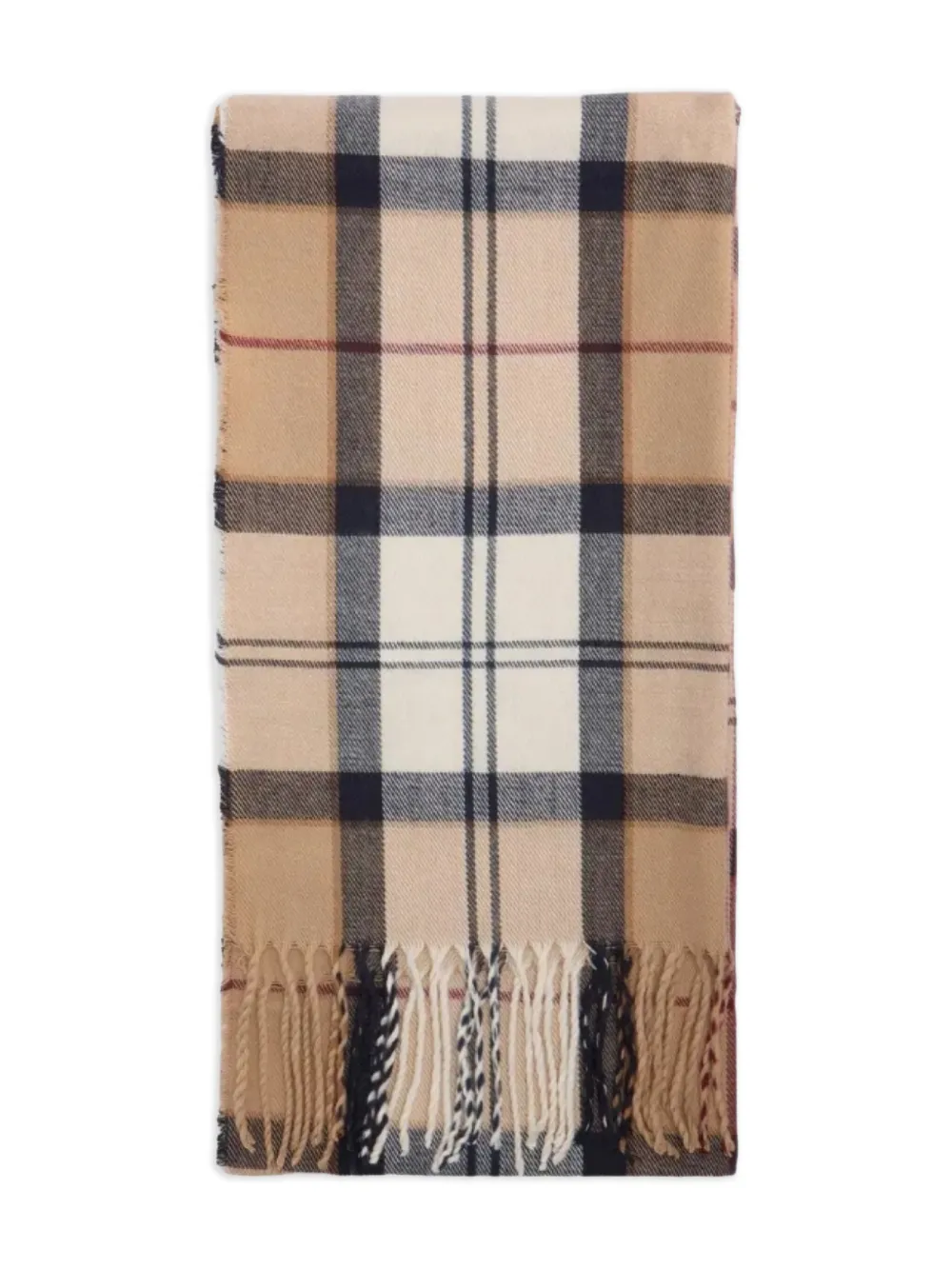 Barbour Checked Fringe-detail Scarf Set In Multi