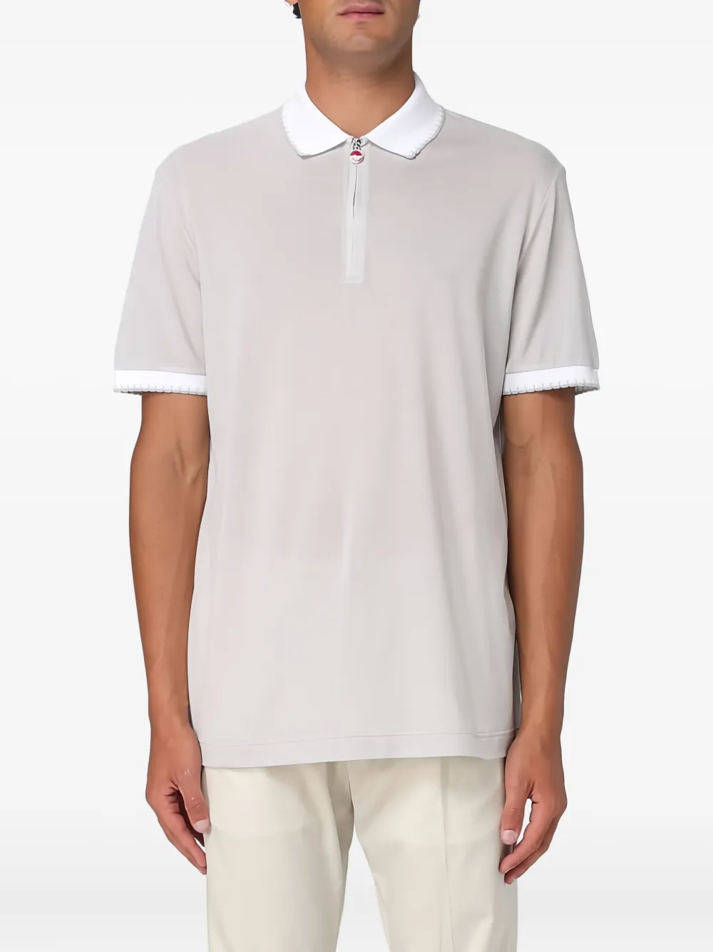 Kiton logo-print polo shirt Grijs