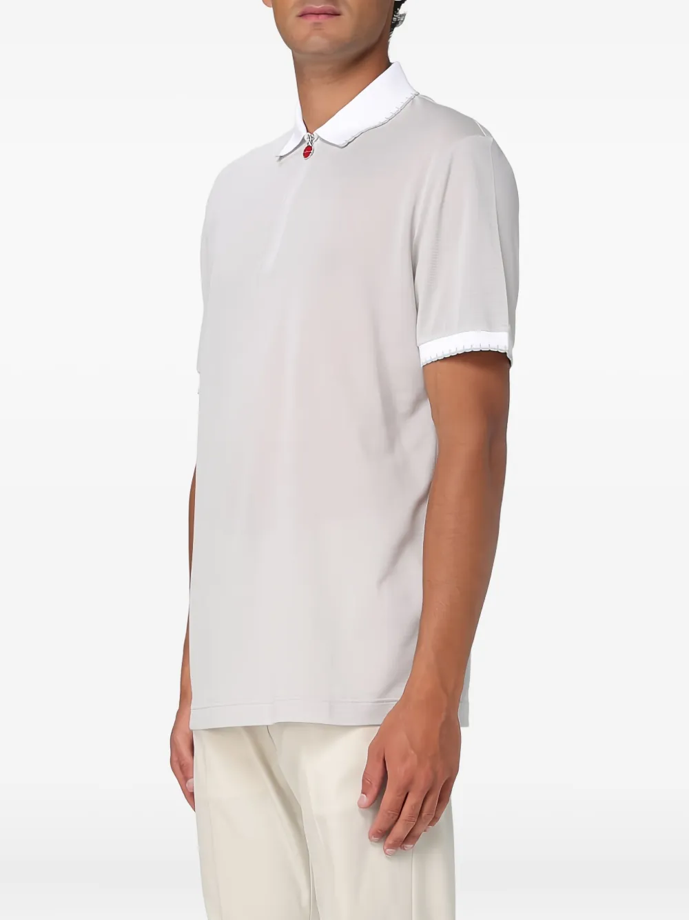 Kiton logo-print polo shirt Grijs